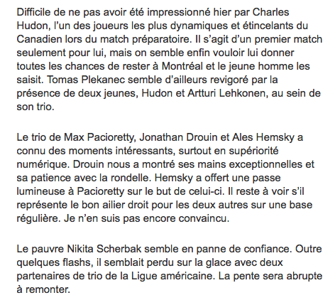 Les notes de Mathias Brunet..