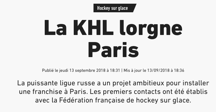MESSAGE à nos COUSINS FRANÇAIS!!!!!! La KHL s'en vient à Paris!!!!!