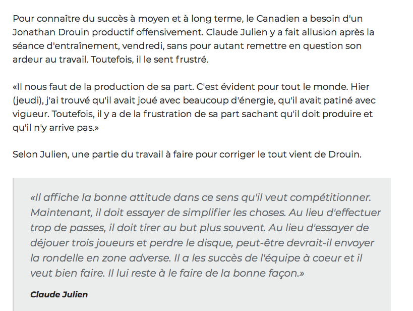 Michel Therrien aurait ENTERRÉ Jonathan Drouin publiquement..