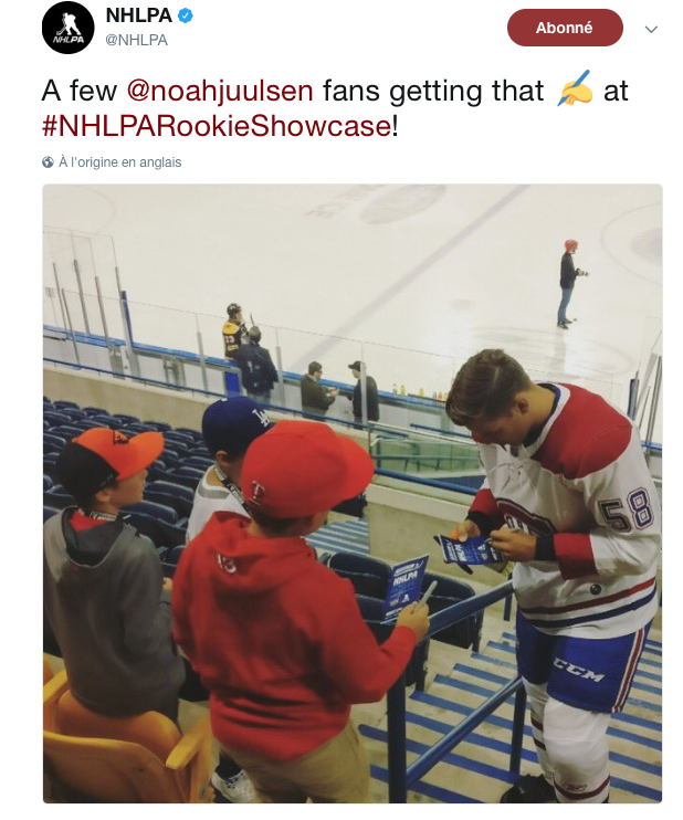Noah Juulsen est une vedette aujourd'hui au NHL ROOKIE SHOWCASE..