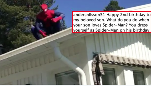 Se déguiser en Spider-Man..Pour la fête de son fils...