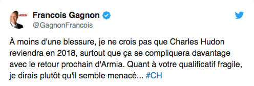 Selon Francois Gagnon, l'avenir de Charles Hudon à Montréal...