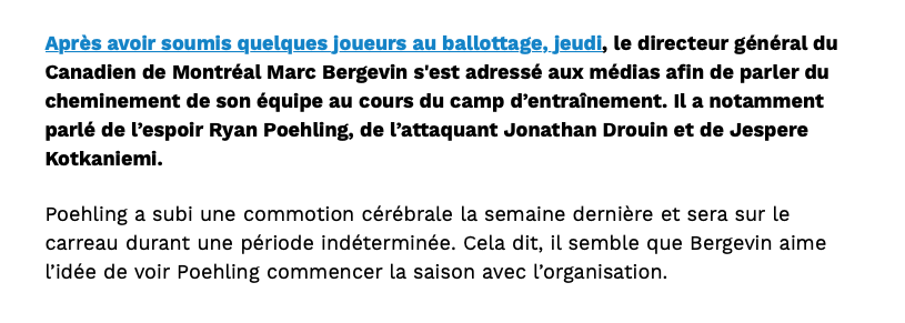 Marc Bergevin peut bien VISER Jonathan Drouin et KK...