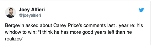 On se demande comment se sent Carey Price...