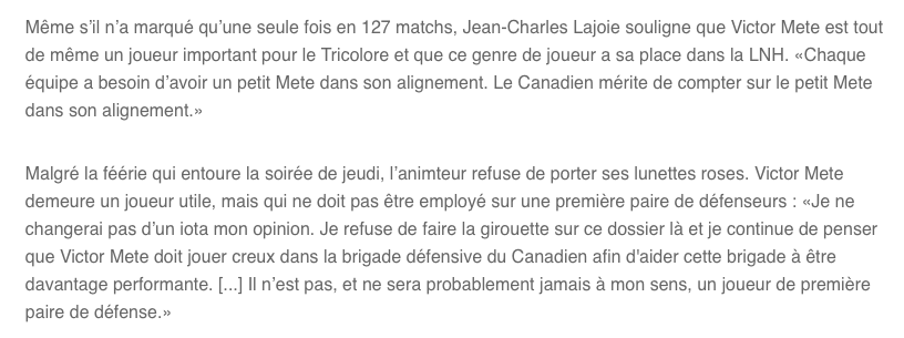 Le SCOOP de Jean-Charles Lajoie....