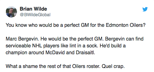 Marc Bergevin DG des Oilers, serait le match parfait !!!
