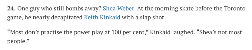 Shea Weber a failli décapiter Keith Kinkaid !!!