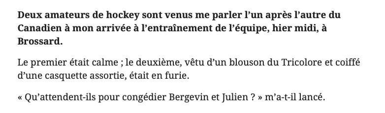 Au tour de Marc de Foy...De demander le CONGÉDIEMENT du TRIO Bergevin-Julien-Timmins....