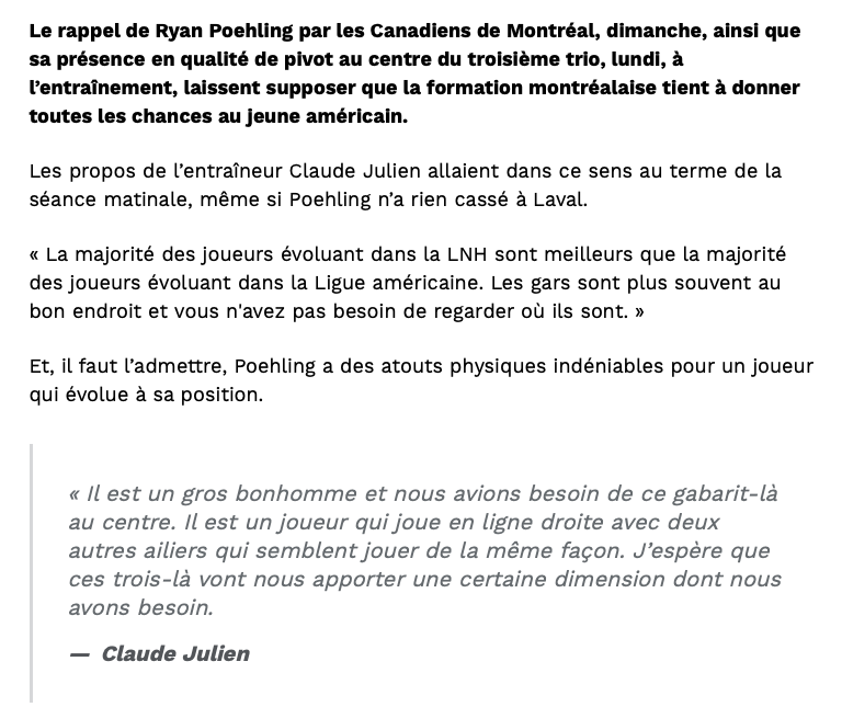 Claude Julien PIÉTINE sur les NAINS de Bergevin!!!!