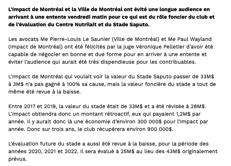 La VILLE de Montréal s'est COUCHÉE devant Saputo...
