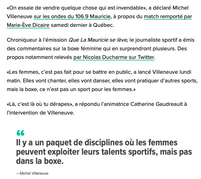 Michel Villeneuve le MISOGYNE...
