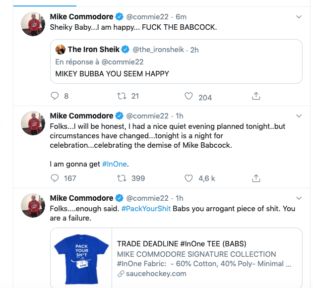 Mike Commodore vs Mike Babcock...la HAINE devenue PSYCHOSE...