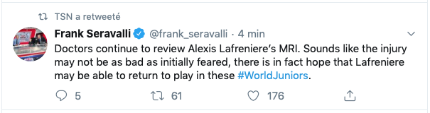 Alexis Lafrenière pourrait revenir au JEU????