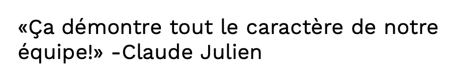 Claude Julien fait maintenant CONFIANCE aux JEUNES!!!!!