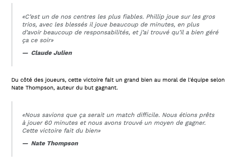 Claude Julien veut vraiment que Phil Danault gagne le SELKE...