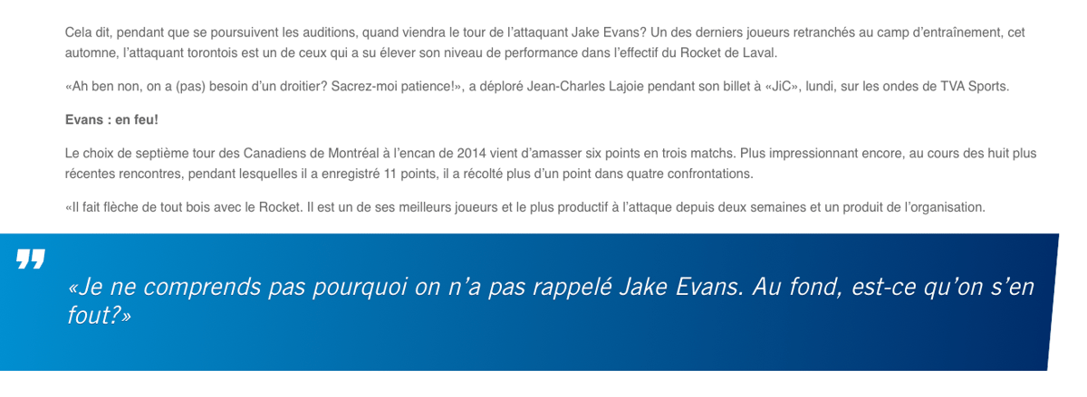 Jean-Charles Lajoie, en manque de cotes d'écoute..