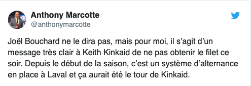 Keith Kinkaid ÉCRASÉ par Joël Bouchard....