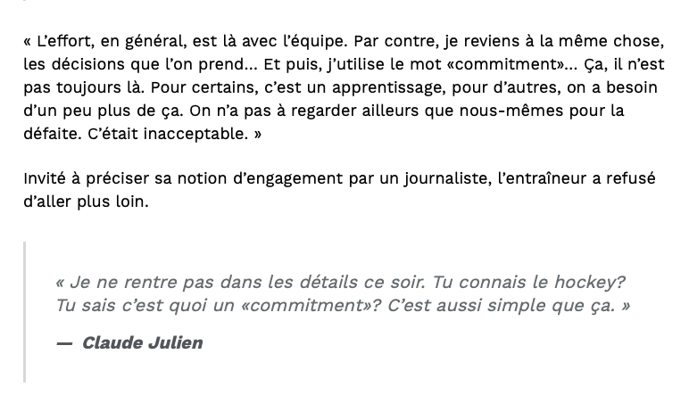 Claude Julien sera CONGÉDIÉ..