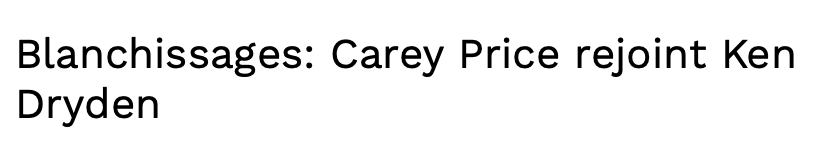 Est-ce que Carey Price mérite le TEMPLE de la RENOMMÉE...