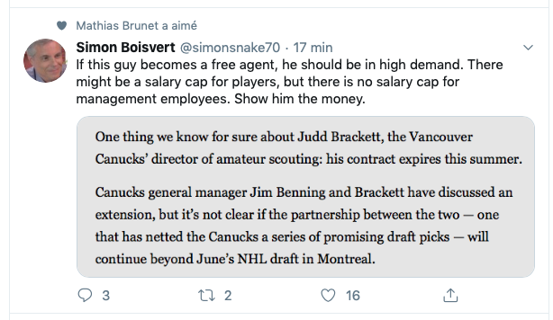 Judd Brackett à Montréal?