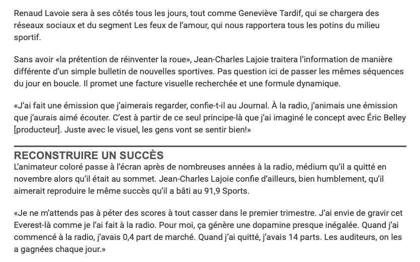 L'échec de Jean-Charles Lajoie...