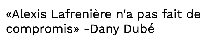 Même Dany Dubé veut que le CH GAGNE la LOTERIE LAFRENIÈRE...
