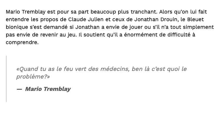 Jonathan Drouin TRAITÉ de PEUREUX par Mario Tremblay...