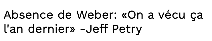 La BLESSURE de Shea Weber...Monte encore plus la VALEUR de Jeff Petry..