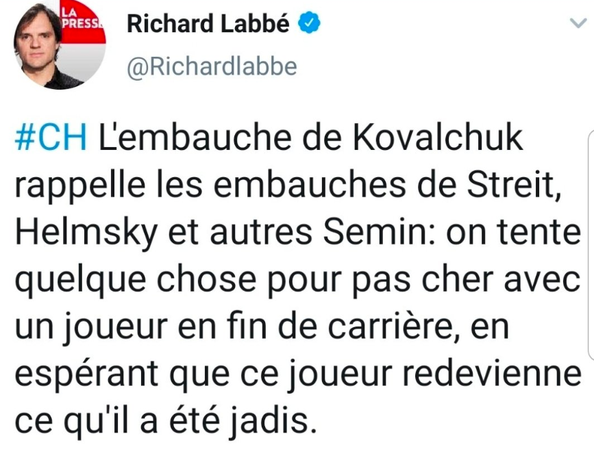 Richard Labbé ACCUSE Marc Bergevin....