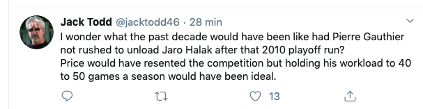 Si Pierre Gauthier n'avait pas échangé Jaroslav Halak pour des PEANUTS....
