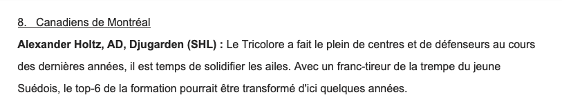 Le repêchage SIMULÉ de NHL.com....version francophone...