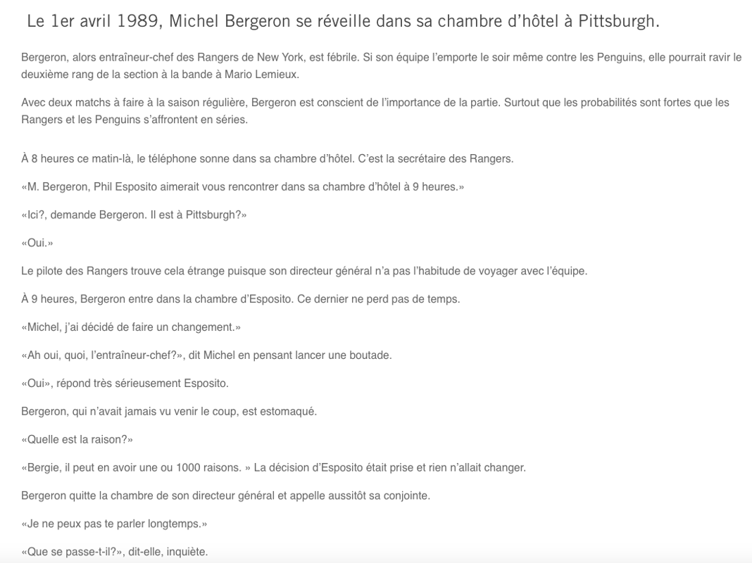 C'est pour ça que Michel Bergeron et Michel Therrien sont d'aussi bons amis...