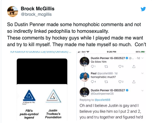 Dustin Penner a traité Justin Trudeau de PÉDOPHILE..