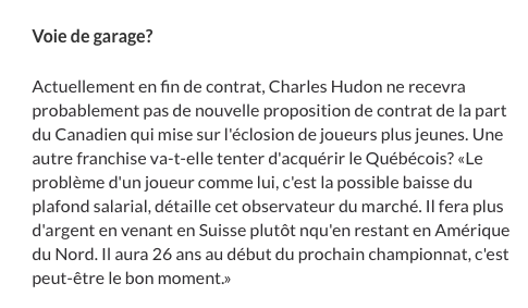 Le nom de Charles Hudon EXPLOSE en Suisse....