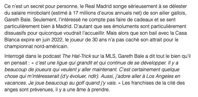 Gareth Bale à Montréal?