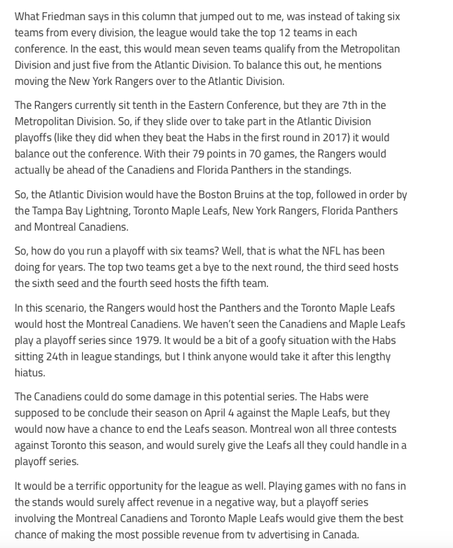 Le CH affronterait les Maple Leafs en séries!!!!!