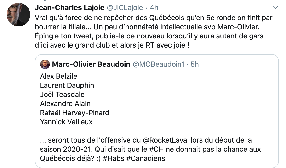 WOW...On aura jamais été autant d'accord avec Jean-Charles Lajoie...