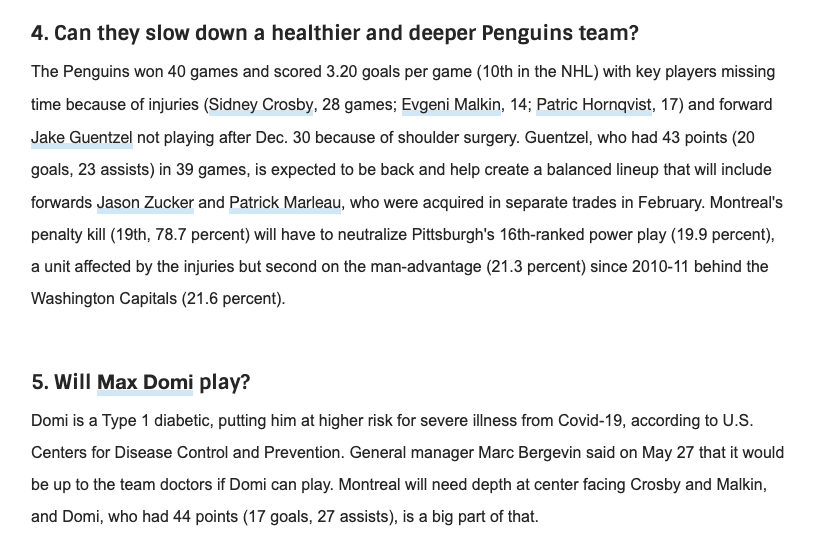 Les 5 grandes questions pour le CH contre les Penguins....