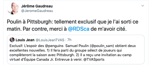 Louis Jean et TVA Sports HUMILIÉS sur twitter..
