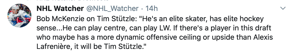 Tim Stutzle, le meilleur joueur du DRAFT ?