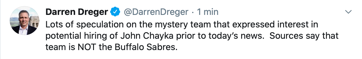 Darren Dreger rejette les Sabres...