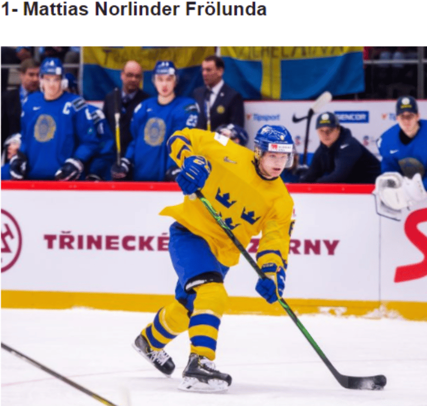 Mattias Norlinder, un des joueurs à surveiller...