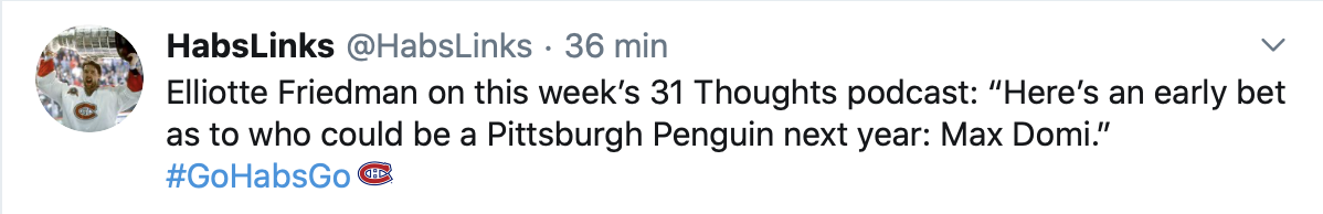 Max Domi avec les Penguins de Pittsburgh ?