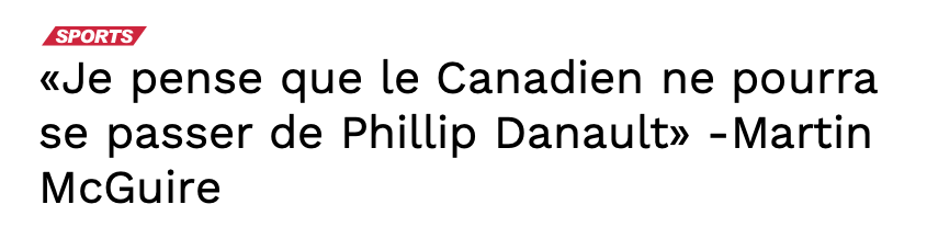 Si Phil Danault s'appelait Phil DANIELS...