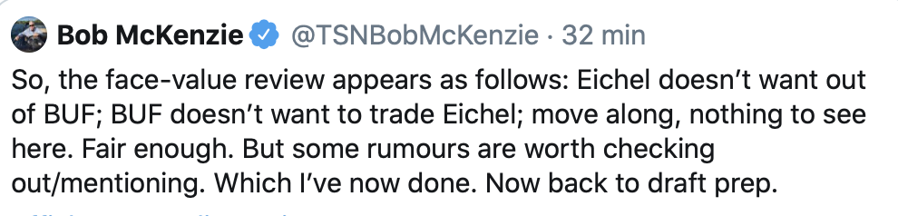 Après avoir vérifié ses infos, Bob McKenzie...