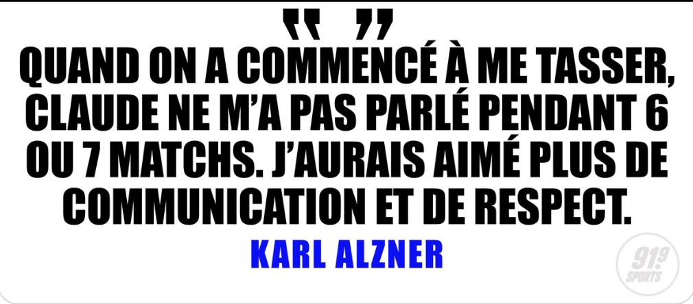 Après Max Domi, au tour de Karl Alzner de dire, que Claude Julien...