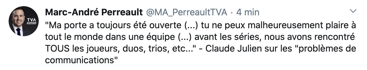 Claude Julien traite Max Domi de menteur !!!