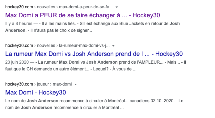 Josh Anderson à Montréal...google..et Hockey30....
