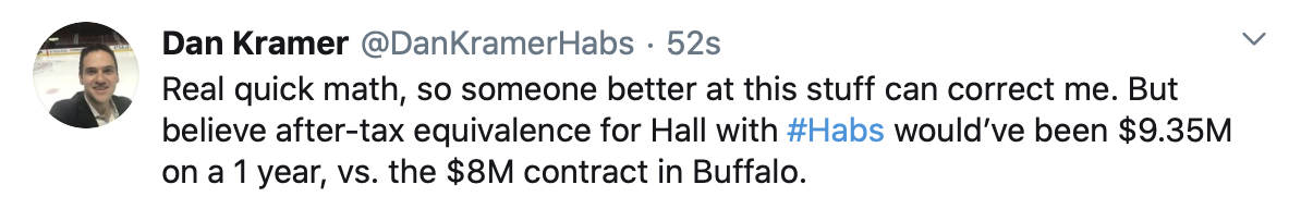 Pour que Hall ait le même CASH, Montréal...