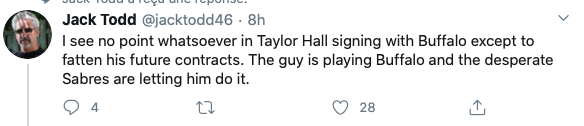 Tout le monde sait que Taylor Hall....